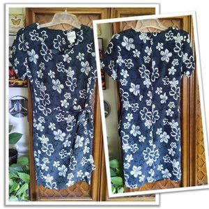 VINTAGE || T.R Bentley Floral Faux Wrap Side Tie Sheath Dress - Size 6